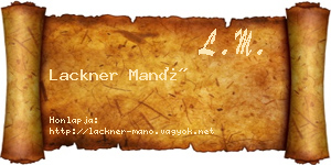 Lackner Manó névjegykártya